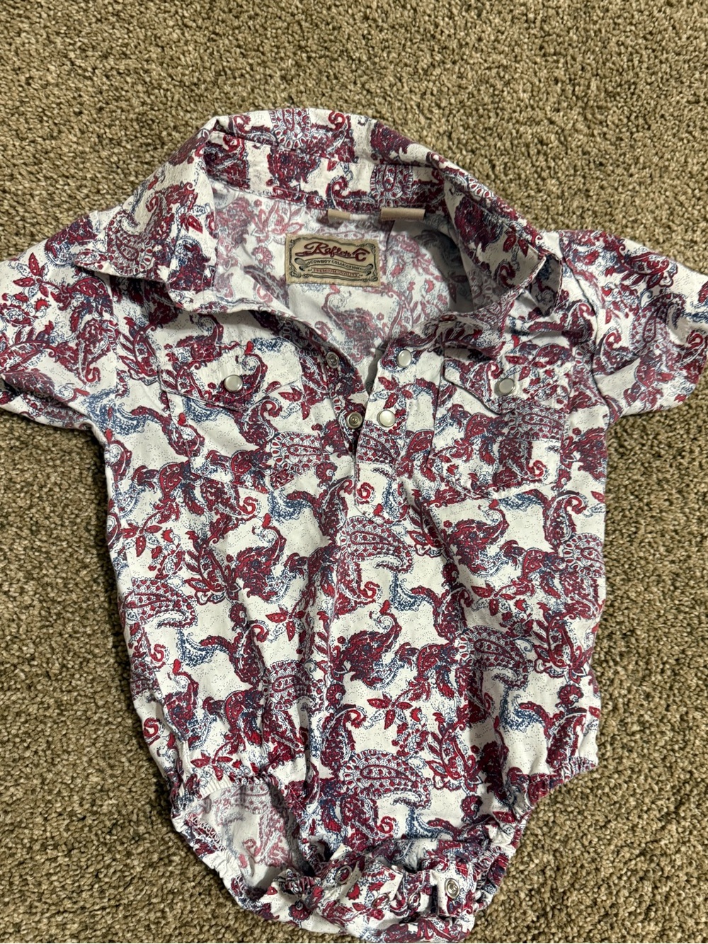 Rafter c baby 12 month onesie pearl button